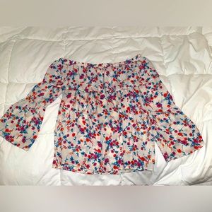 Sienna Sky off shoulder ruffle top